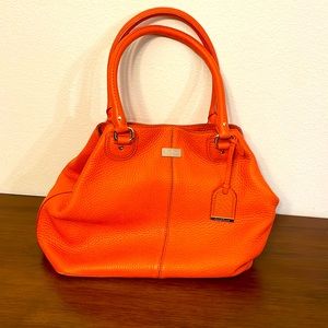 COLE HAAN Large Orange Leather Hobo Purse